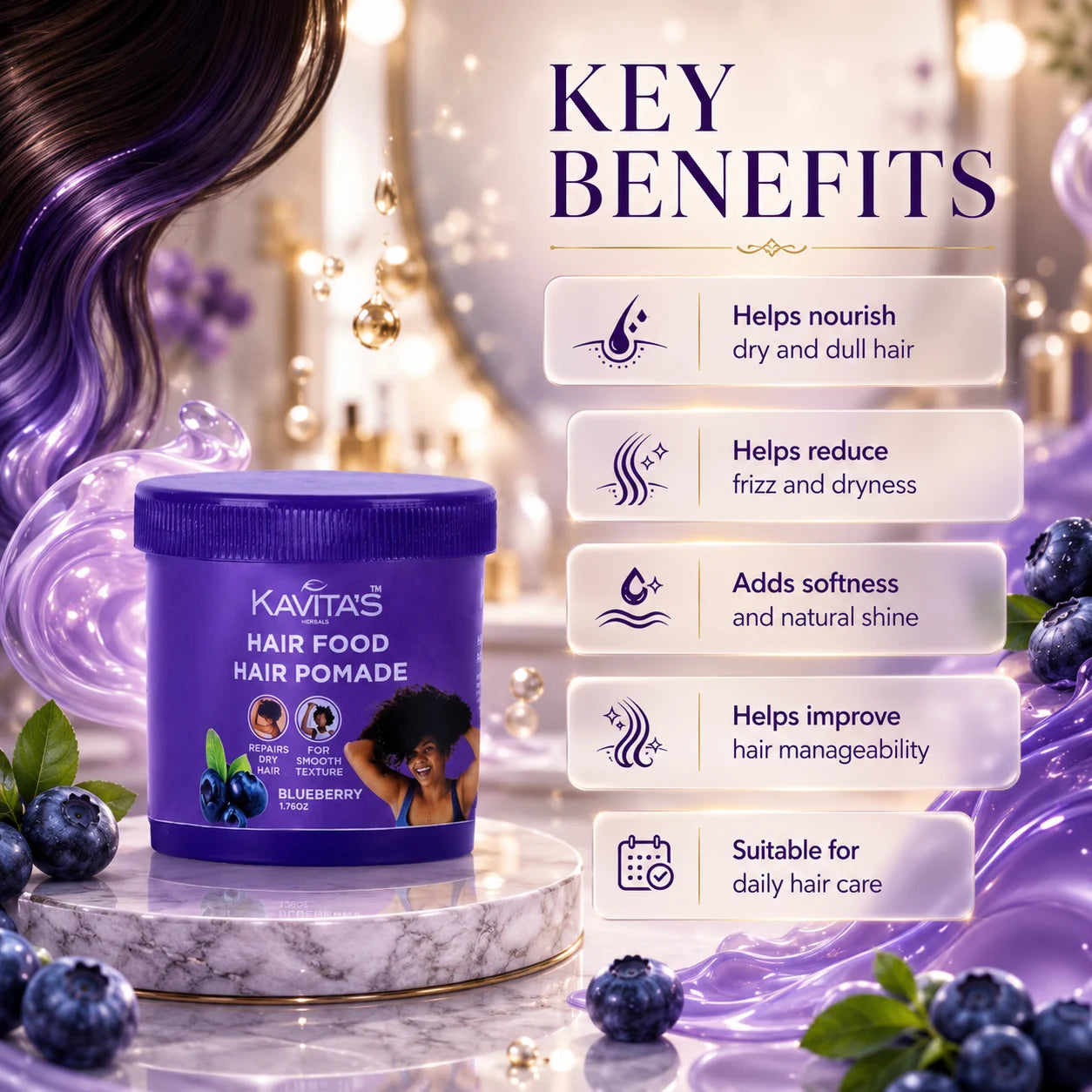 Blueberry hair food