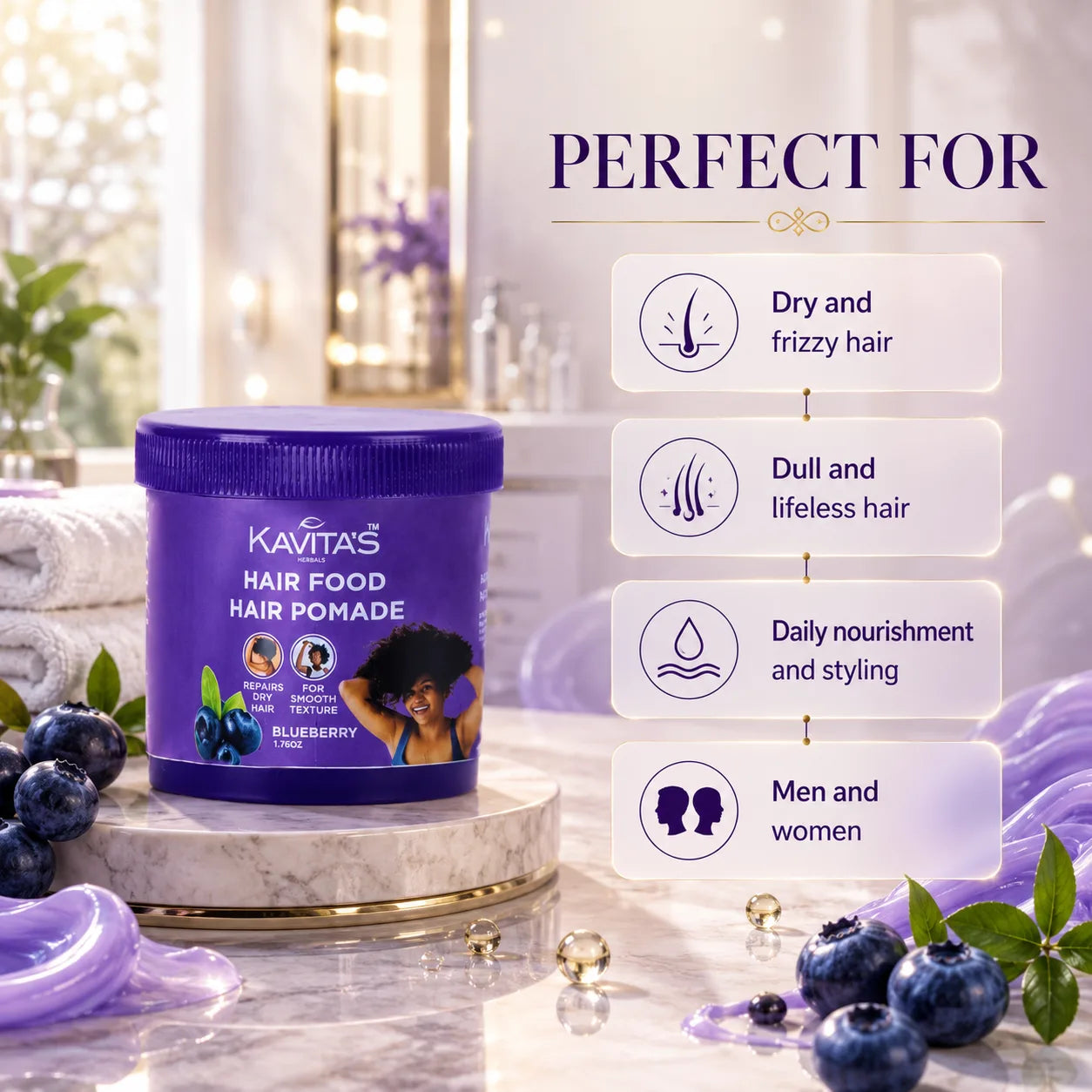 Blueberry hair food