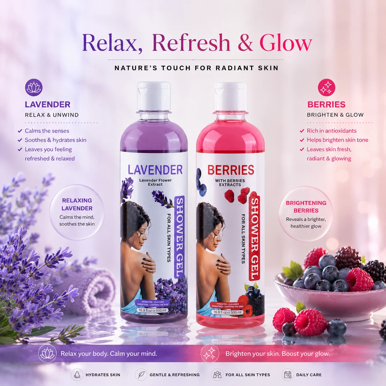 Berries & Lavender Shower Gel Combo