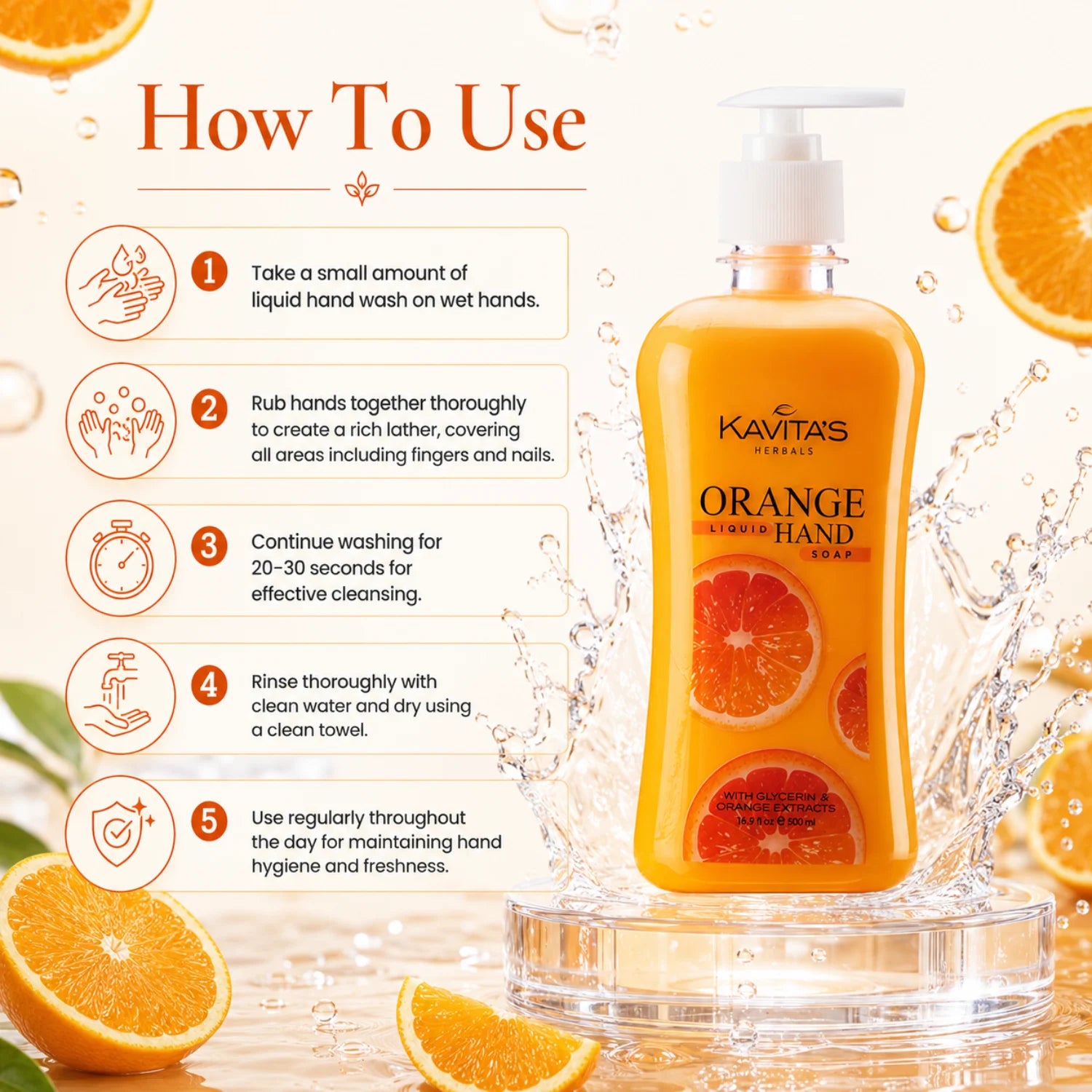 Transparent Orange Hand Wash