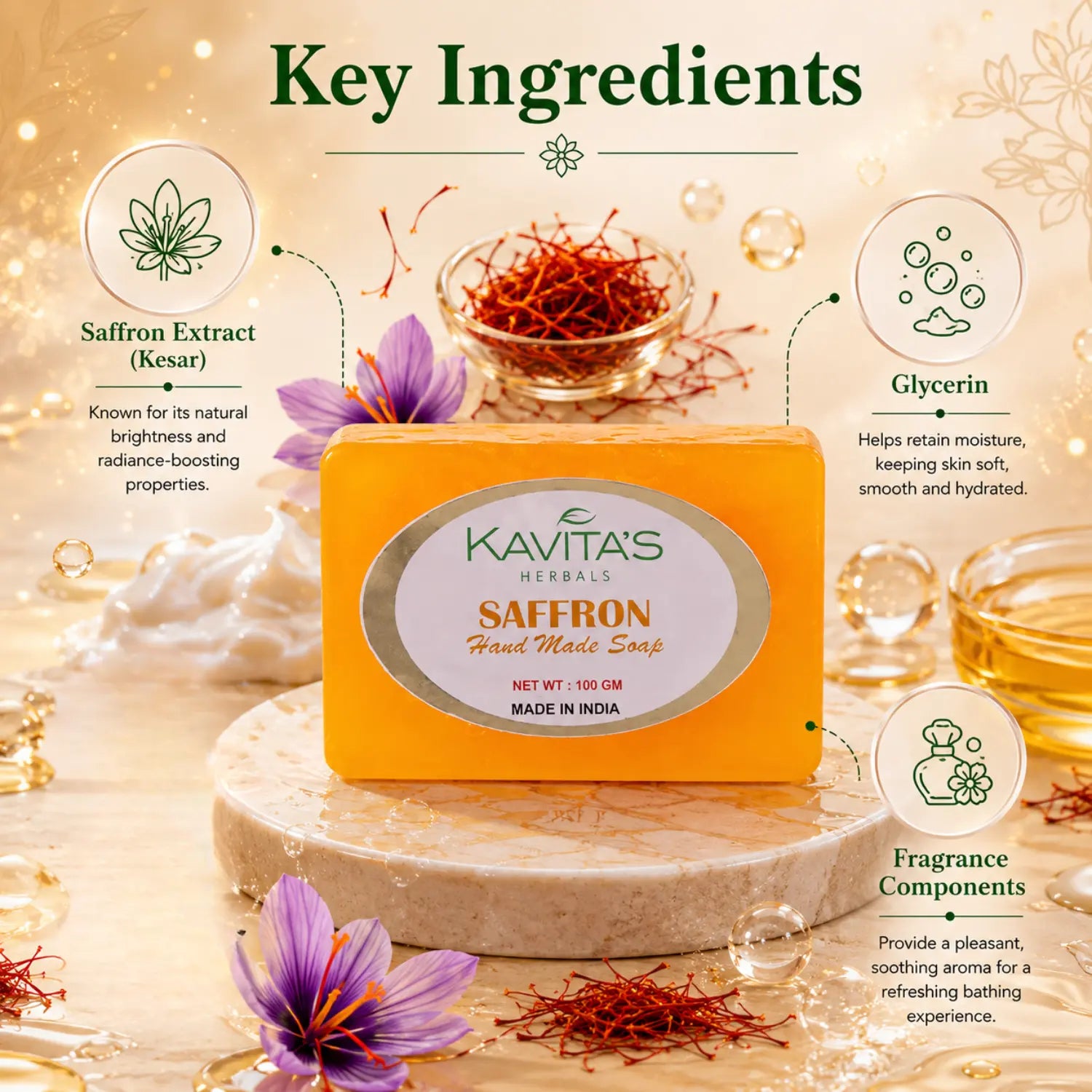 Saffron with Honey Extracts Soap