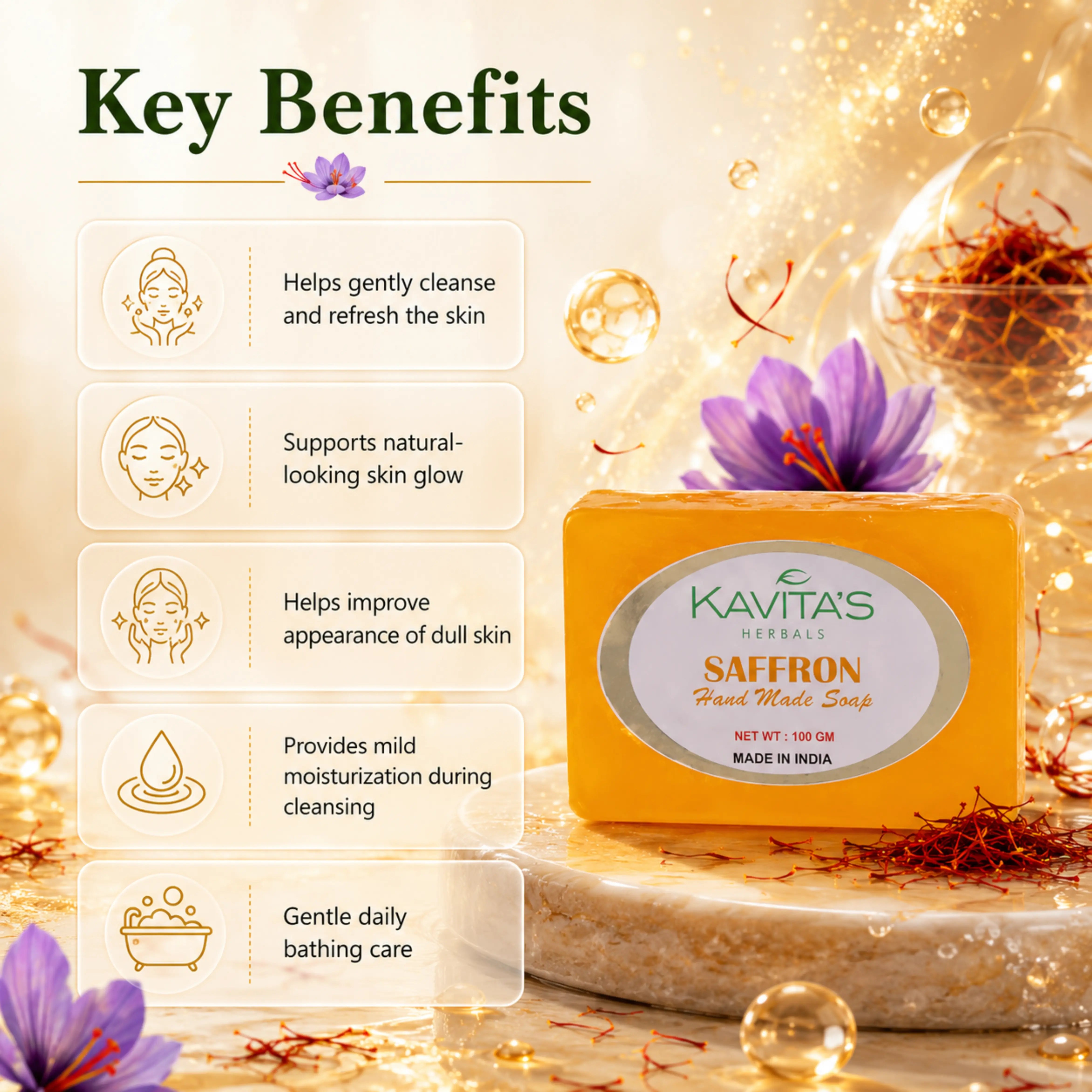 Saffron with Honey Extracts Soap