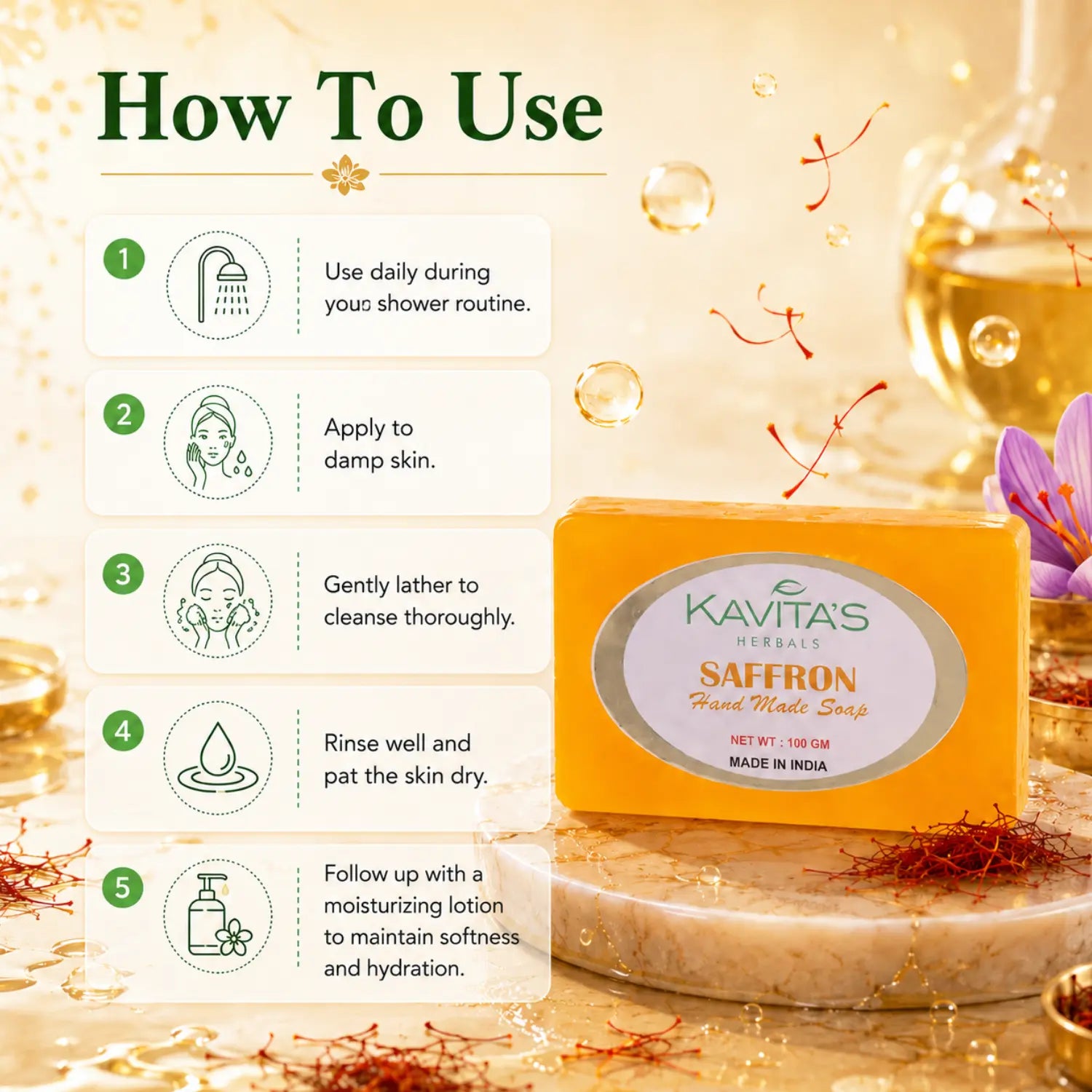 Saffron with Honey Extracts Soap