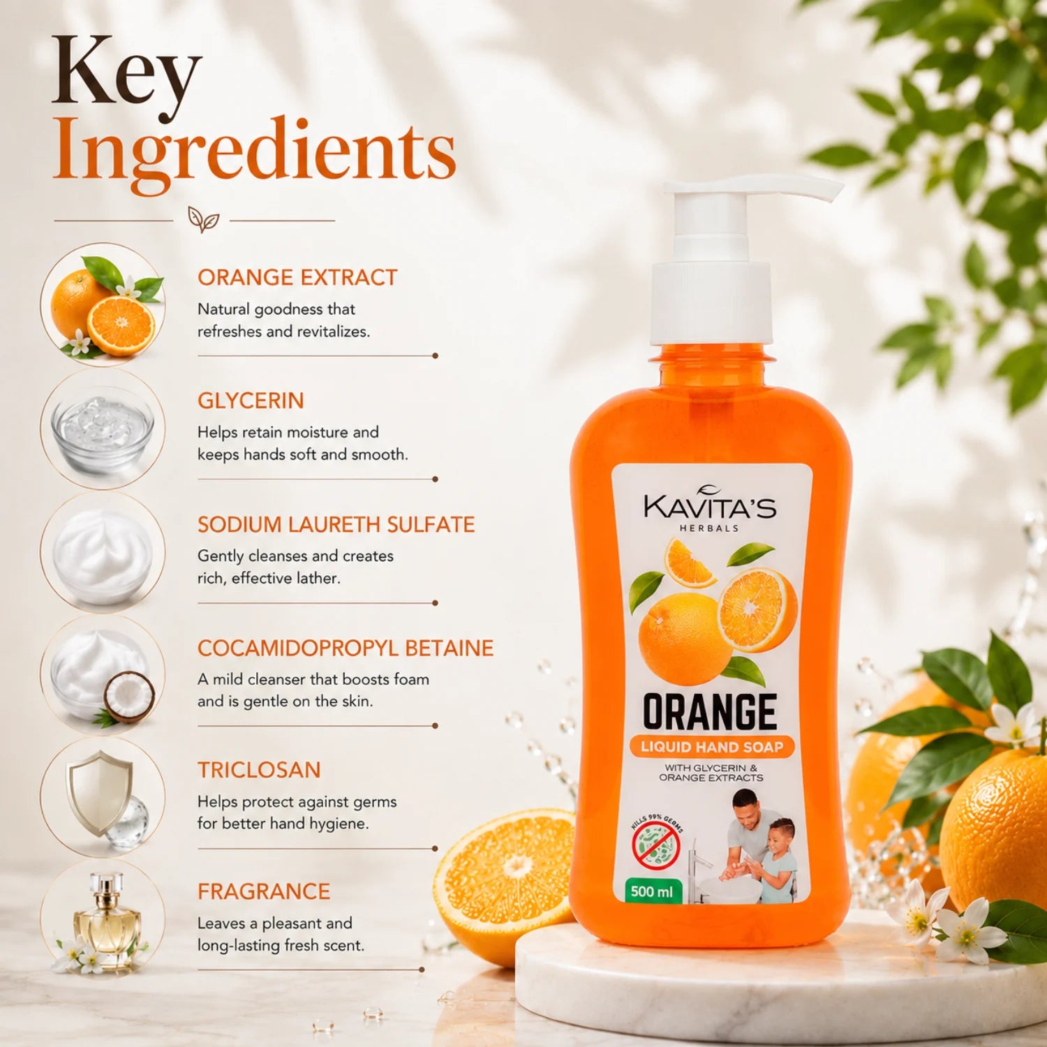 Transparent Orange Hand Wash