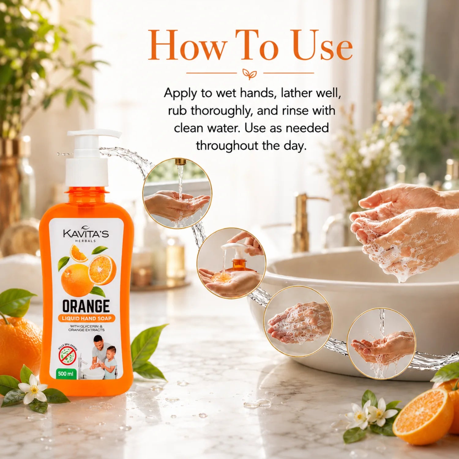 Transparent Orange Hand Wash